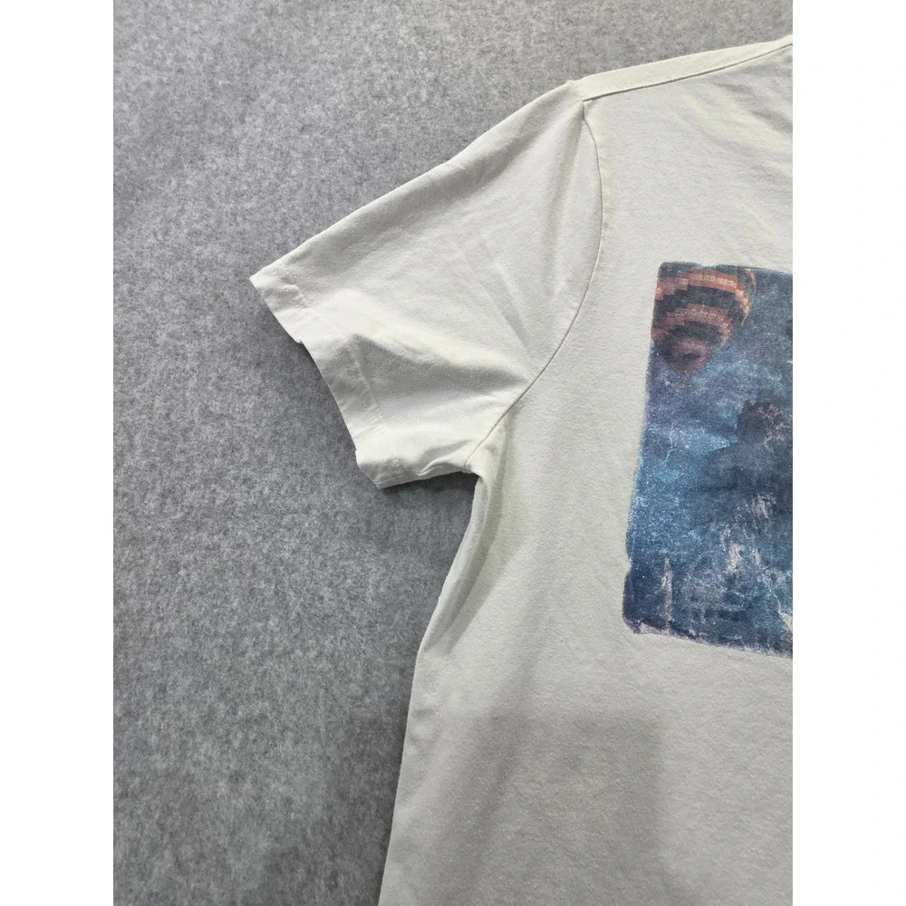 Banana Republic Mens Hot Air Balloon Graphic T-Shirt Gray Large Crew Neck Cotton